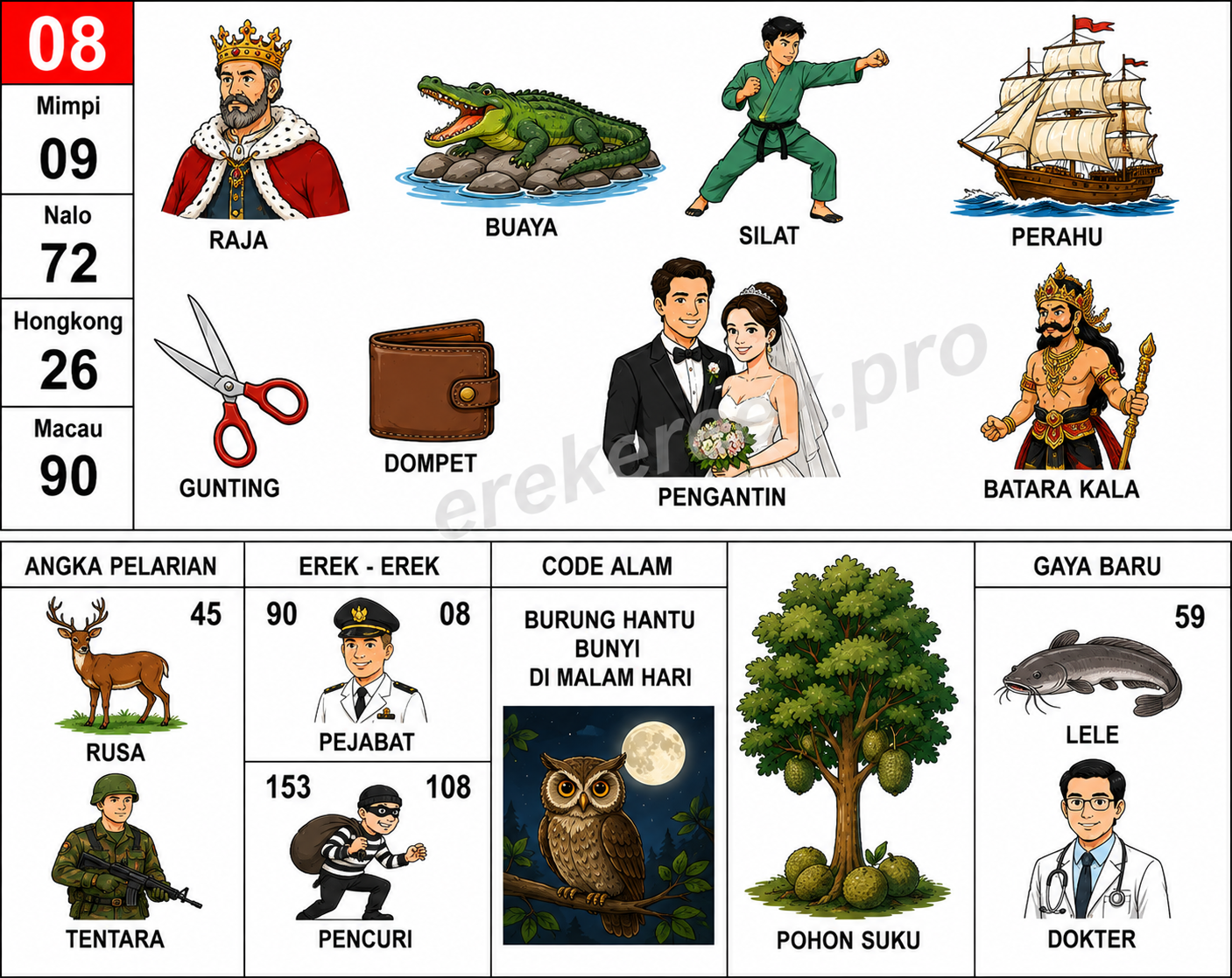 Erek Erek 08 Buku Mimpi 2D Bergambar